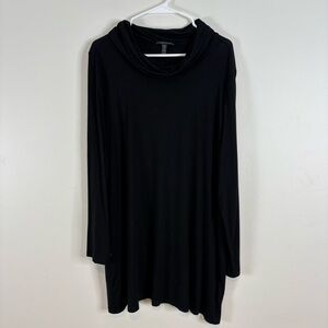 Eileen Fisher Viscose Cowl Neck Tunic Top Black Size XL